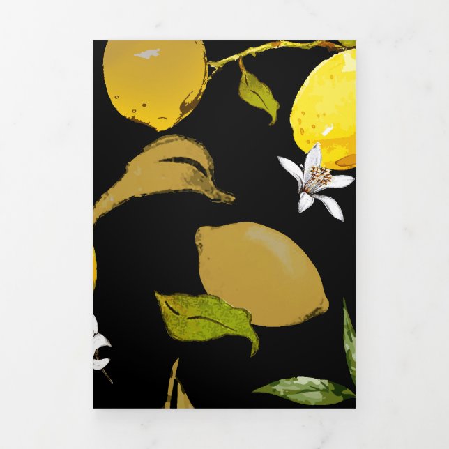 Carte De Fin D'année Trois Volets citrons d'aquarelle 31 (Page de couverture)