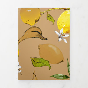 Carte De Fin D'année Trois Volets citrons d'aquarelle 33