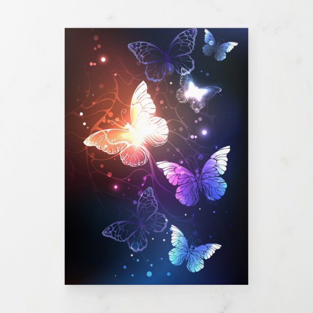 Carte De Fin D'année Trois Volets Clowing Night Butterflies (Page de couverture)