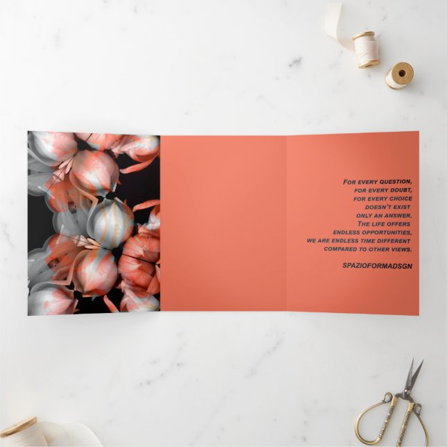 Carte De Fin D'année Trois Volets "Coeur blanc en noir du soleil" & Doubt (Intérieur)