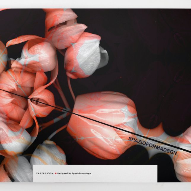 Carte De Fin D'année Trois Volets "Coeur blanc en noir du soleil" & Indifférence (Dos)