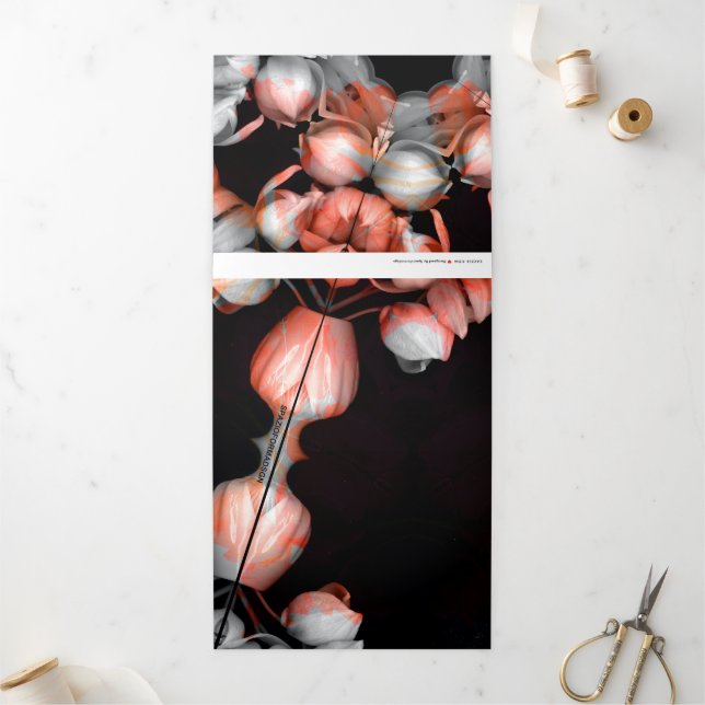 Carte De Fin D'année Trois Volets "Cœur blanc en noir du soleil" & Temps (Extérieur)