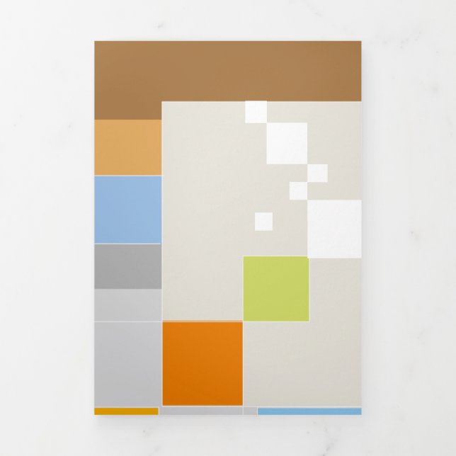 Carte De Fin D'année Trois Volets Création de Motif Abstrait (Page de couverture)