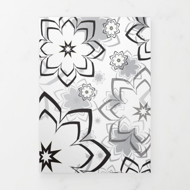 Carte De Fin D'année Trois Volets Design floral 11 (Page de couverture)