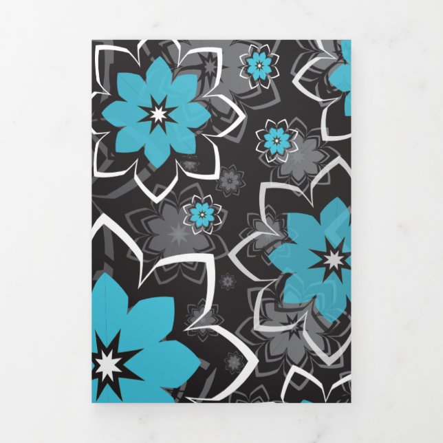 Carte De Fin D'année Trois Volets Design floral 14 (Page de couverture)