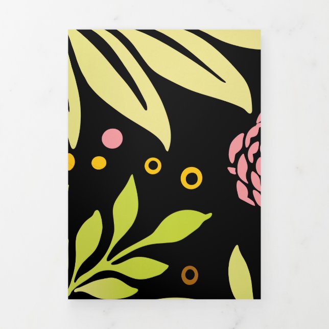 Carte De Fin D'année Trois Volets Design floral 18 (Page de couverture)