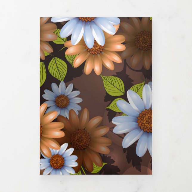 Carte De Fin D'année Trois Volets Design floral 2 (Page de couverture)
