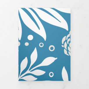 Carte De Fin D'année Trois Volets Design floral 20