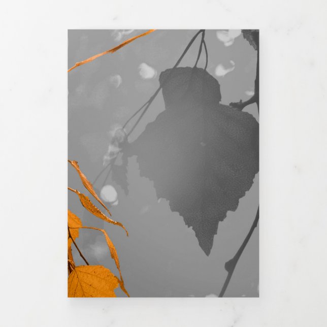 Carte De Fin D'année Trois Volets Feuilles d'automne (Page de couverture)