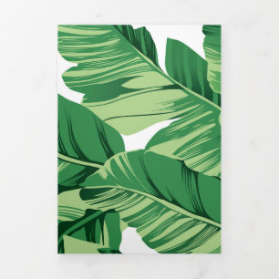 Carte De Fin D'année Trois Volets Feuilles de bananes