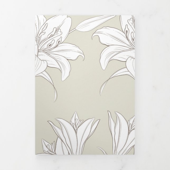 Carte De Fin D'année Trois Volets Fleurs Motif 9 (Page de couverture)