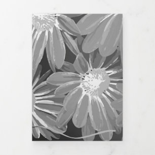 Carte De Fin D'année Trois Volets Fleurs rouges et jaunes 2