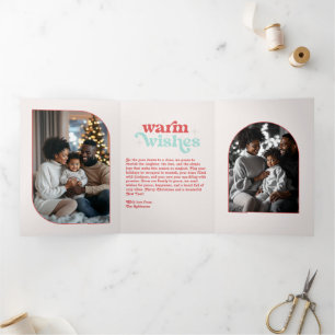 Carte De Fin D'année Trois Volets Frosty Peppermenthe Cosy Vibes Retro Christmas Pho
