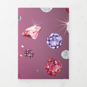 Carte De Fin D'année Trois Volets Galaxie de diamant 9