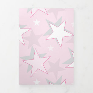 Carte De Fin D'année Trois Volets Golden Stars Motif 1