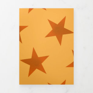 Carte De Fin D'année Trois Volets Golden Stars Motif 2