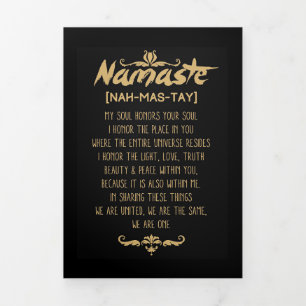 Carte De Fin D'année Trois Volets Inspirer le bouddhisme Namaste Définition