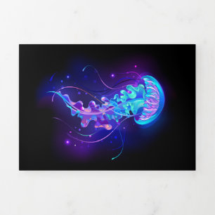 Carte De Fin D'année Trois Volets Jellyfish éclatante couleur