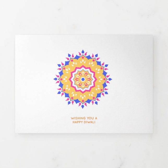 Carte De Fin D'année Trois Volets Joyeux Diwali (Page de couverture)