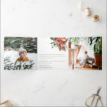 Carte De Fin D'année Trois Volets Joyeux Noël Poinsettia Pine 3 Photo Aquarelle<br><div class="desc">Si vous avez besoin d'une personnalisation supplémentaire,  n'hésitez pas à m'envoyer un message sur yellowfebstudio@gmail.com .</div>