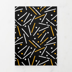 Carte De Fin D'année Trois Volets Lignes Motif 4