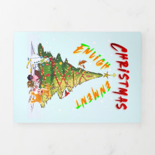 Carte De Fin D'année Trois Volets Lumière de Noël