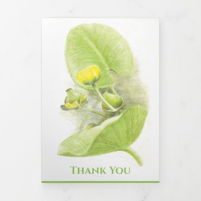 Carte De Fin D'année Trois Volets Lys de fleurs Dessin au crayon (Page de couverture)