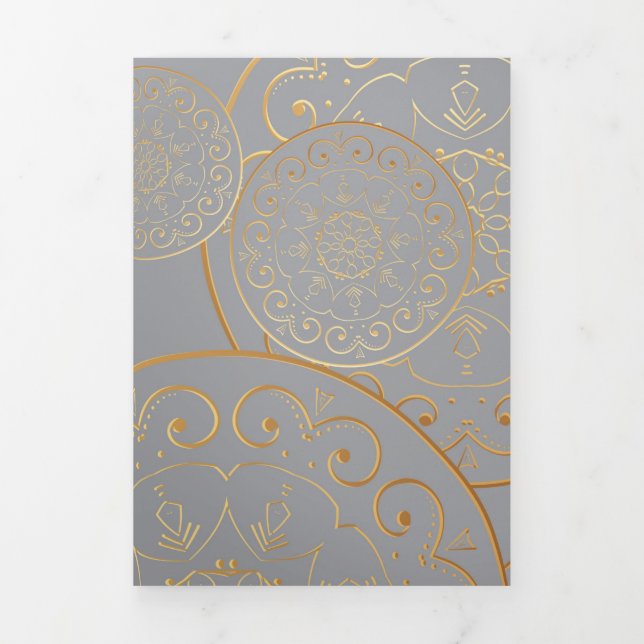 Carte De Fin D'année Trois Volets Mandala 49 de luxe (Page de couverture)