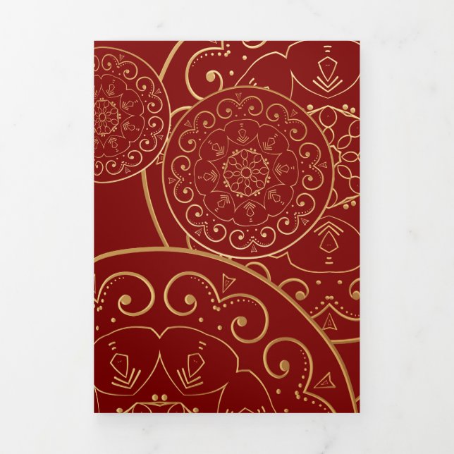 Carte De Fin D'année Trois Volets Mandala 50 de luxe (Page de couverture)