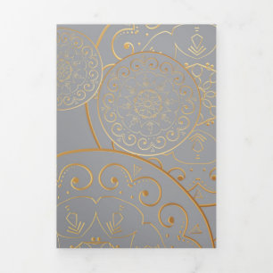 Carte De Fin D'année Trois Volets Mandala Luxe 49