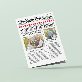 Carte De Fin D'année Trois Volets Merry Christmas Multi Photo Fun North Pole News