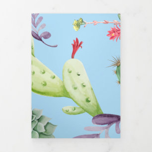 Carte De Fin D'année Trois Volets Motif Cactus 10