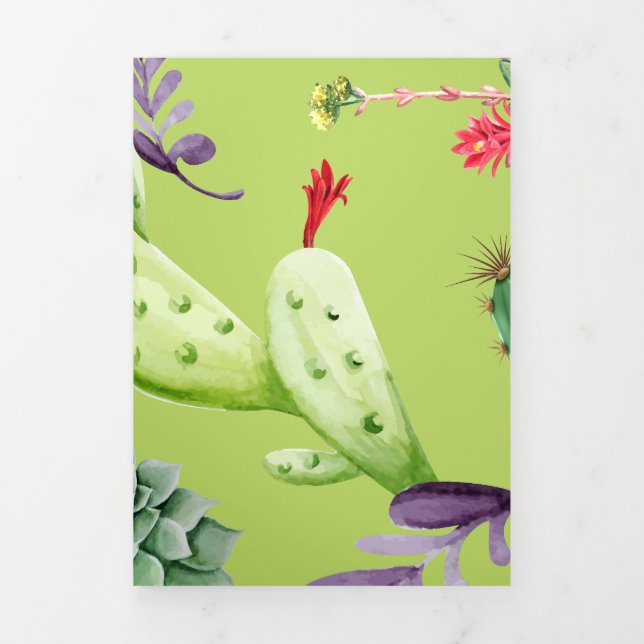 Carte De Fin D'année Trois Volets Motif Cactus 6 (Page de couverture)