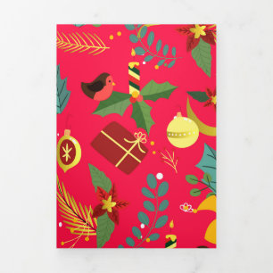 Carte De Fin D'année Trois Volets Motif de Noël 6