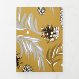 Carte De Fin D'année Trois Volets Motif de Noël, Pinède enneigée 6