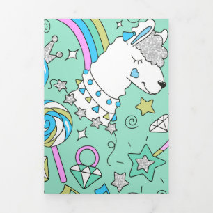 Carte De Fin D'année Trois Volets motif lama 2