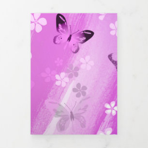Carte De Fin D'année Trois Volets Motif papillon 12