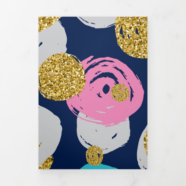 Carte De Fin D'année Trois Volets Motif Points 11 (Page de couverture)