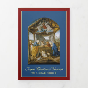 Carte De Fin D'année Trois Volets Noël religieux Jésus Vierge Marie Saint Joseph