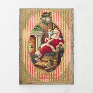Carte De Fin D'année Trois Volets Noël Vintage - Carte de voeux
