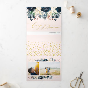 Carte De Fin D'année Trois Volets Photo Holiday