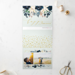 Carte De Fin D'année Trois Volets Photo Holiday