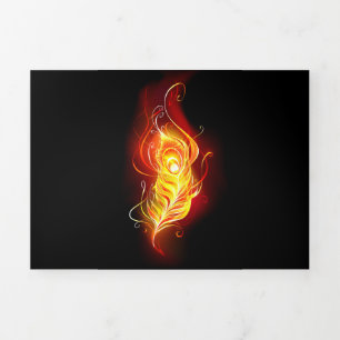 Carte De Fin D'année Trois Volets Plumes de paquetage de feu