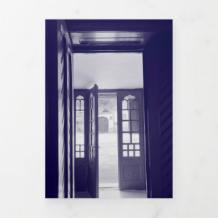 Carte De Fin D'année Trois Volets Portes bleues