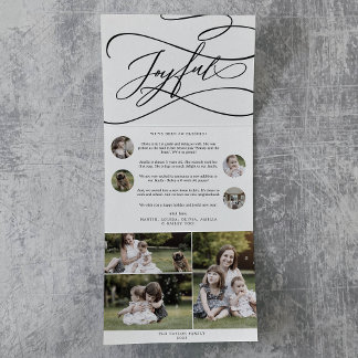 Carte De Fin D'année Trois Volets Romantique Joyeux Noël Multi Photo