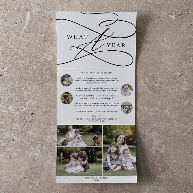 Carte De Fin D'année Trois Volets Romantique Quel An Noël Multiphoto (Créateur téléchargé)