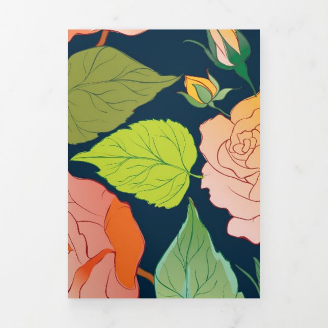 Carte De Fin D'année Trois Volets Rose 15 (Page de couverture)