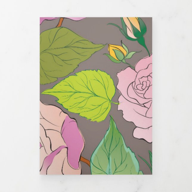 Carte De Fin D'année Trois Volets Rose 20 (Page de couverture)