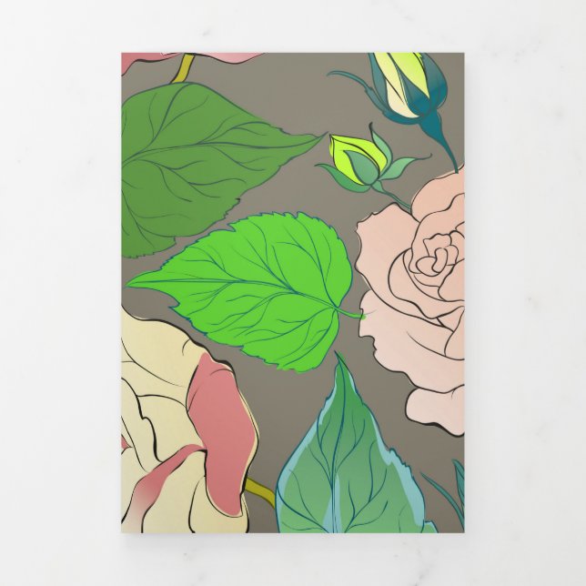 Carte De Fin D'année Trois Volets Rose 30 (Page de couverture)