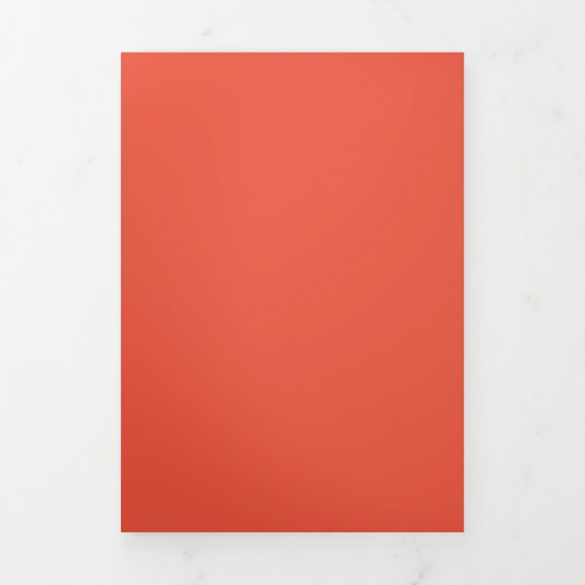Carte De Fin D'année Trois Volets Rouge orange #EC553E, cuivre pâle (Page de couverture)